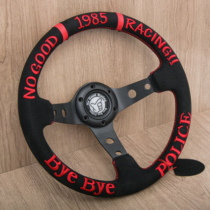 BYE BYE POLICE RACING Leather Steering Wheel