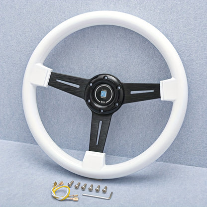 White ABS Steering Wheel with Black Accents