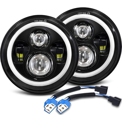 2-Pack  LED Headlight Conversion Kit  Angel Eyes H4 H13 Adapter