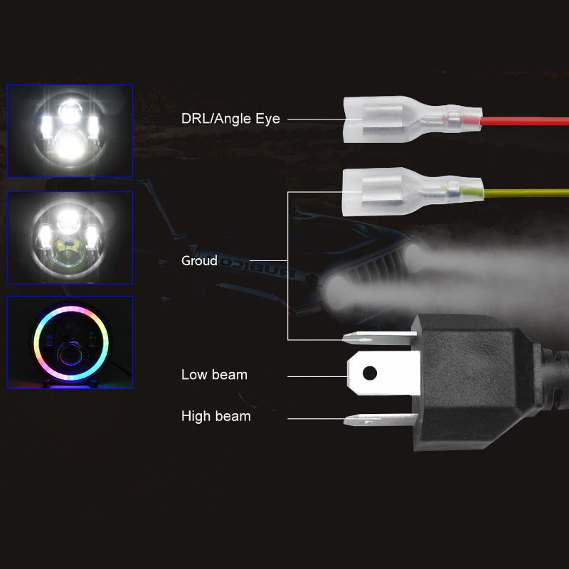 Angel Eyes LED Lights - RGB, Plug & Play H4 for MX5 Na