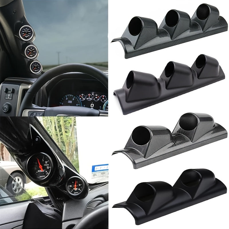 Triple Gauge Pod - 52mm Dashboard Mount, 3-Hole Holder for Car Instruments, Durable ABS Material