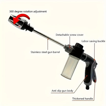 Long Handle High-Pressure Car Washer  with Foam Bottle