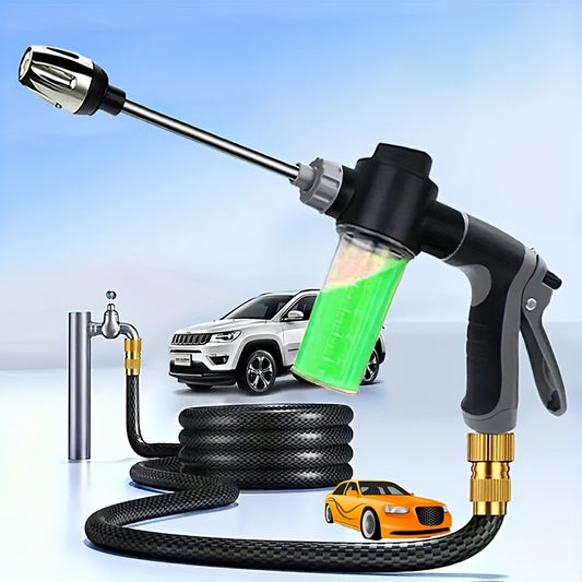 Long Handle High-Pressure Car Washer  with Foam Bottle