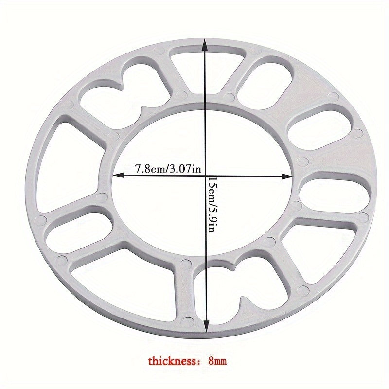 4-Pack Universal Aluminum Alloy Wheel Adapters & Spacers, 3mm & 5mm Thickness