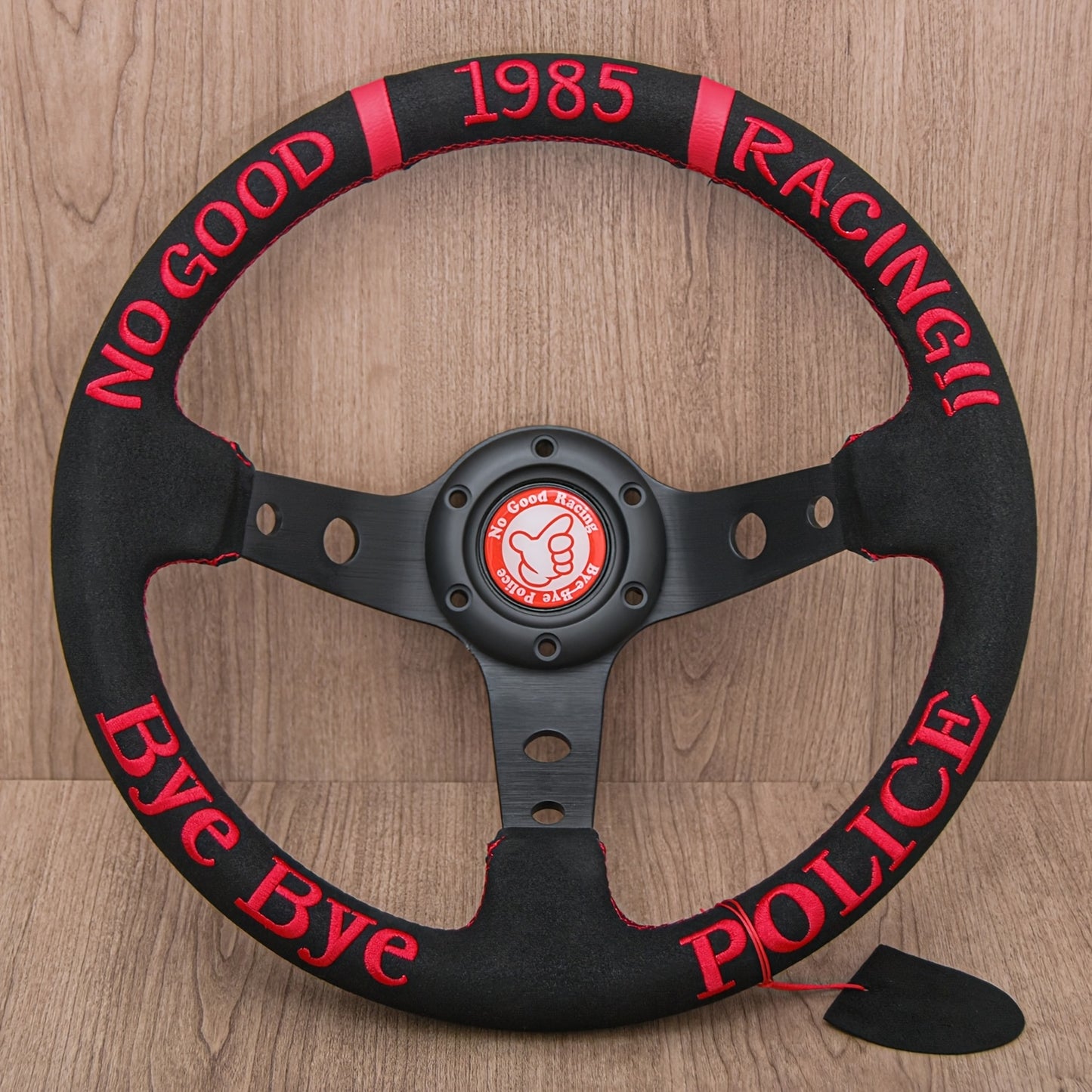 BYE BYE POLICE RACING Leather Steering Wheel