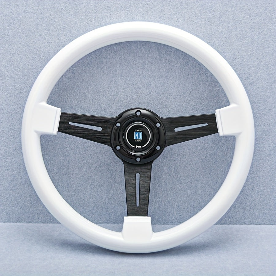 White ABS Steering Wheel with Black Accents