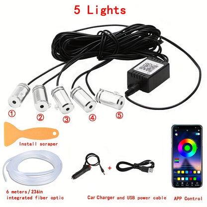 Fiber Optic LED Strip Lights 8.0 meter , 6 in 1 RGB 16 Million Colors