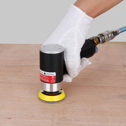 Mini Air Sander, 5.08cm & 7.62cm Dual Action Pneumatic Polisher with Adjustable Airflow Valve, M6 Threaded Plate