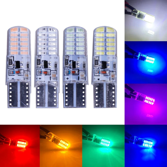 1pcs T10 W5W led strobe flash silicone gel light