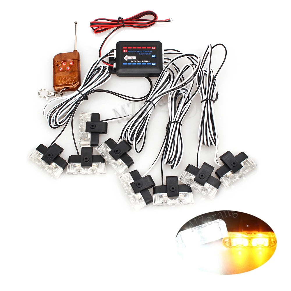 Wireless Remote flasher police lights for car