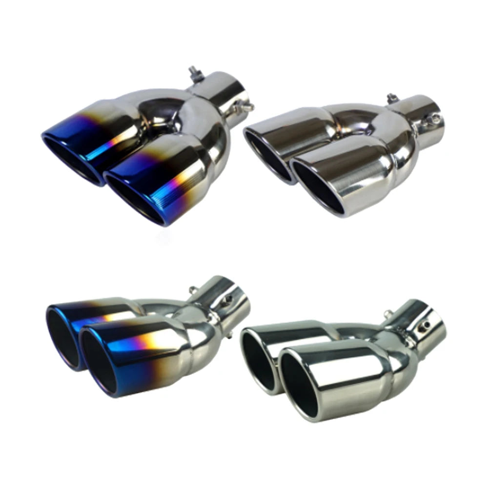 63mm Double-Barrel Rear Exhaust Tip Stainless Steel