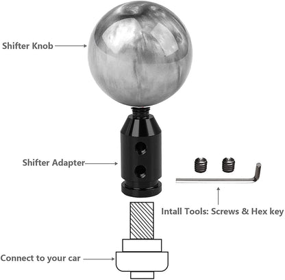 Aluminum  Car Auto Gear Manual Shift Knob Adapter Black for Non Threaded Shifters M12x1.25 M10x1.5 SK-1054-BK