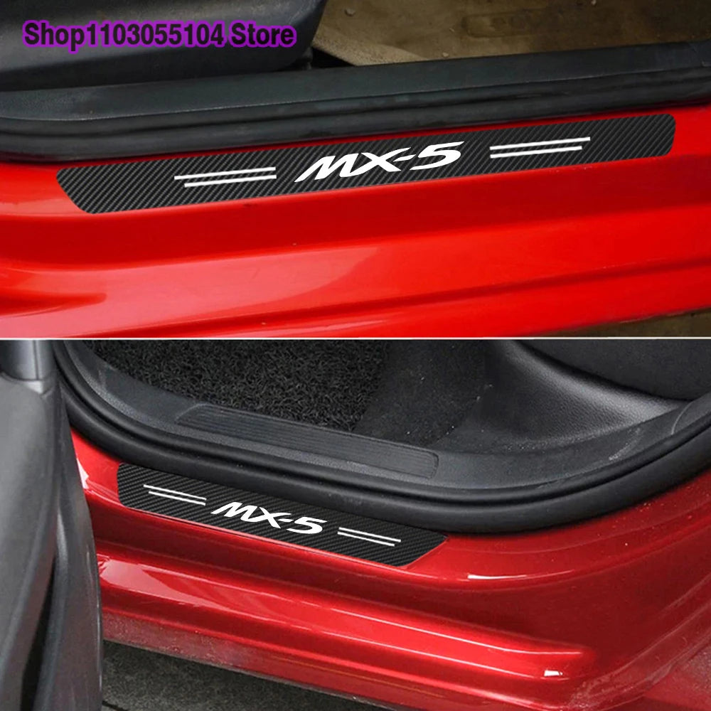 Carbon Fiber Car Door Sill Sticker For Mazda MX5