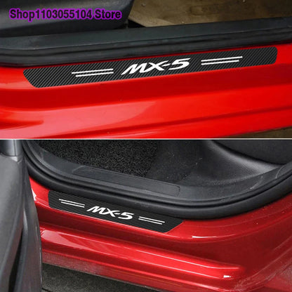 Carbon Fiber Car Door Sill Sticker For Mazda MX5