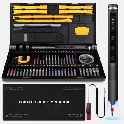 Precision Electric Screwdriver Set Cordless with 48 Magnetic Bits Phillips