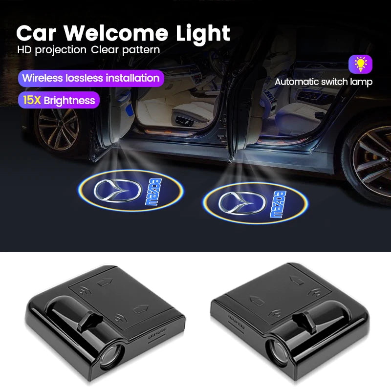 Wireless Car Door  Welcome Light  For Mazda