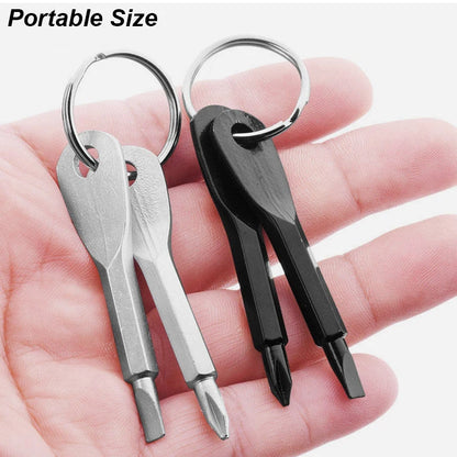 Portable Phillips Slotted Screwdriver Set Key Ring