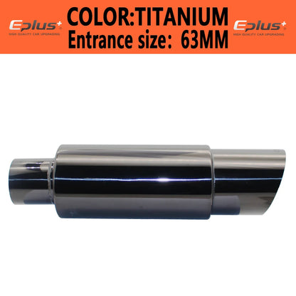 EPLUS Car exhaust pipe muffler Tail Pipe Universal High Quality Stainless Steel Interface 51 57 63MM Exhaust System End