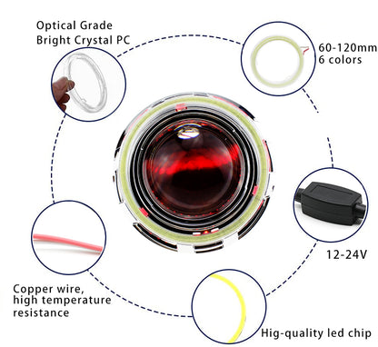 12-24V  Led  Ring Angel Eyes  70mm 80mm 90mm