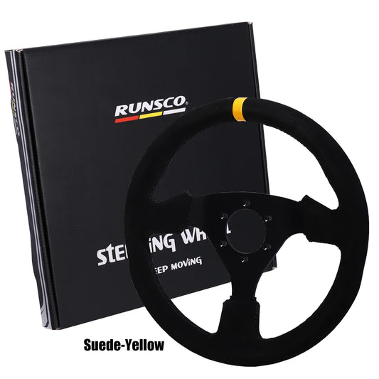 Suede Steering Wheel 330mm  Aluminum Frame