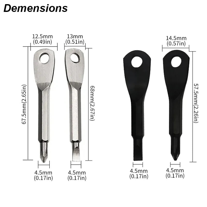 Portable Phillips Slotted Screwdriver Set Key Ring