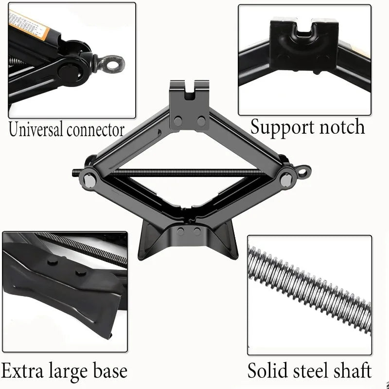 Car Jack 0.8T/1T/2T Portable Labor-saving Hand-cranked Car Scissor Jack Car Repair and Tire Replacement Special Tool for Car SUV