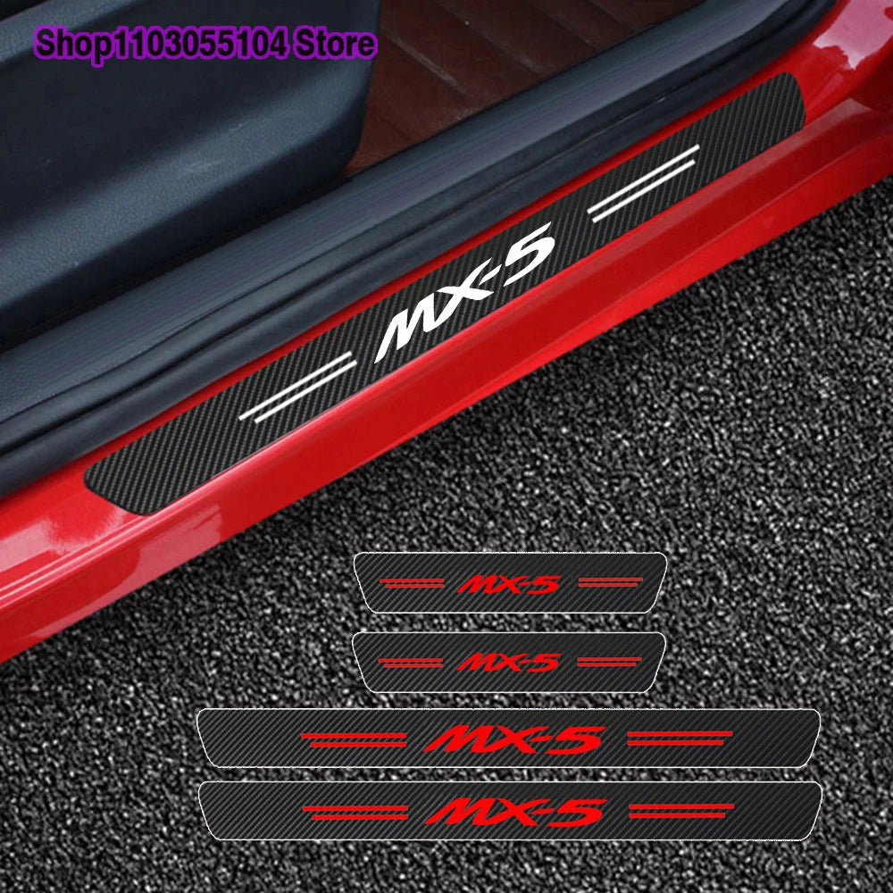 Carbon Fiber Car Door Sill Sticker For Mazda MX5