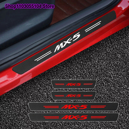 Carbon Fiber Car Door Sill Sticker For Mazda MX5