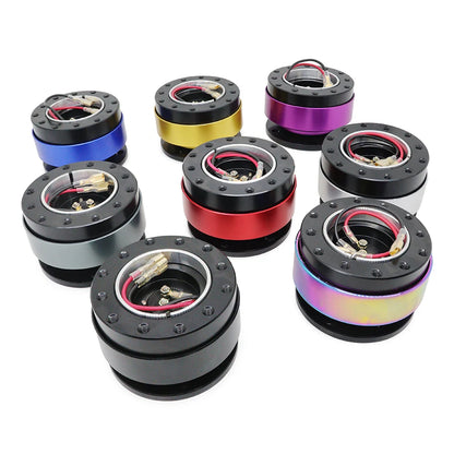 New Black Steering Wheel Snap Off Quick Release Hub Adapter Boss kit 8 Colors Available Mo Car Accessories