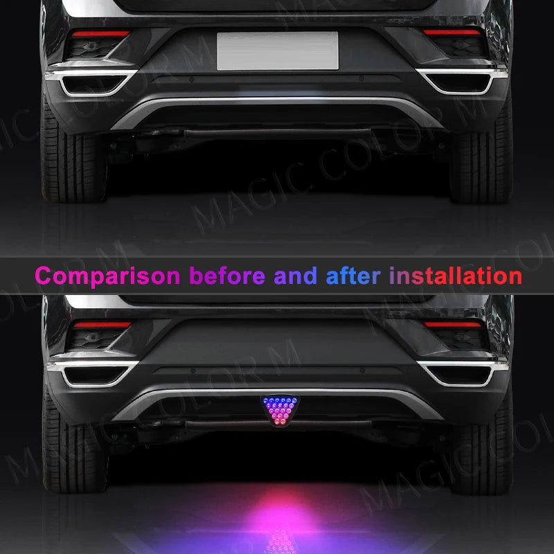 F1 Style Car Rear Triangle  Brake Lights RGB Bumper