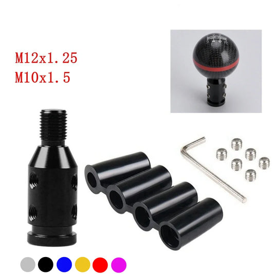 Aluminum  Car Auto Gear Manual Shift Knob Adapter Black for Non Threaded Shifters M12x1.25 M10x1.5 SK-1054-BK