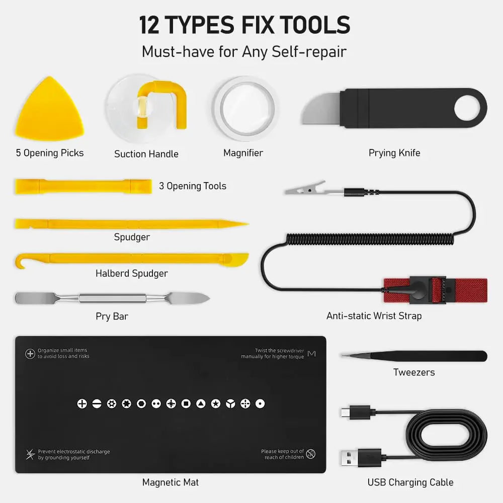 Precision Electric Screwdriver Set Cordless with 48 Magnetic Bits Phillips