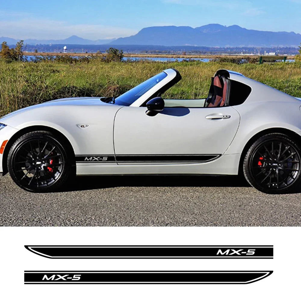 Car Side Door Stickers For Mazda MX5 NA NB NC ND DIY Racing Sport Stripes