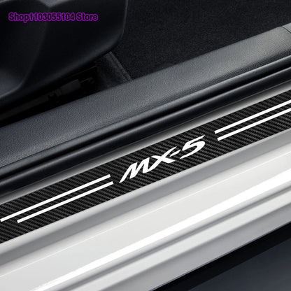 Carbon Fiber Car Door Sill Sticker For Mazda MX5