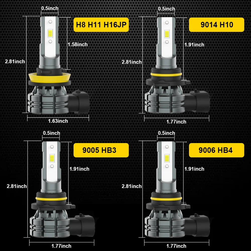 2PC LED Fog Light Canbus H8 H11 H10 9005 9006 HB4  For Mazda MX5 NB NC ND