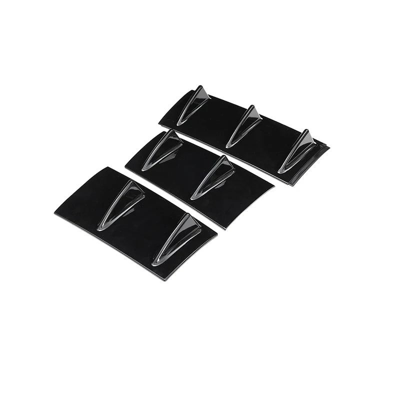 3pcs Rear Bumper Diffuser Gloss Black Universal