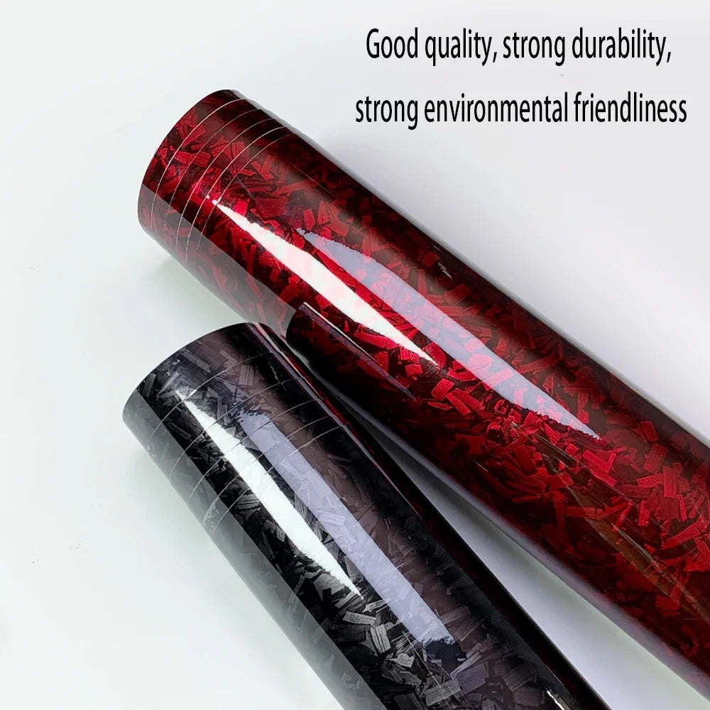 Carbon Fiber Vinyl Wrap Glossy Black,Red