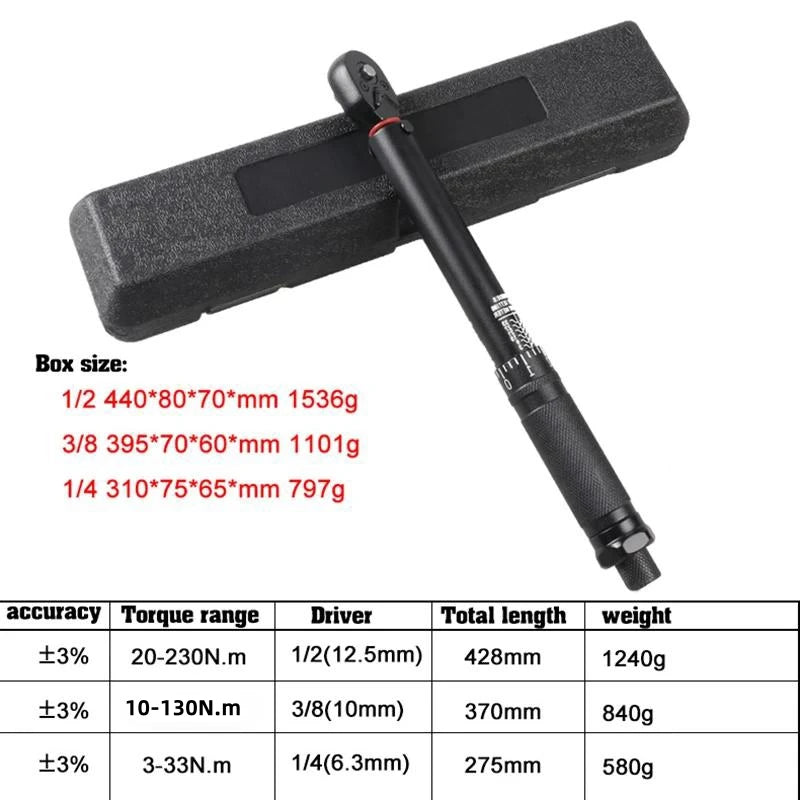 Torque Wrench 1/2'' 3/8'' 1/4'' Square Drive