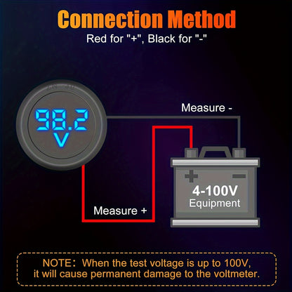 DC Volt Meter, 4-100V LED Digital Display