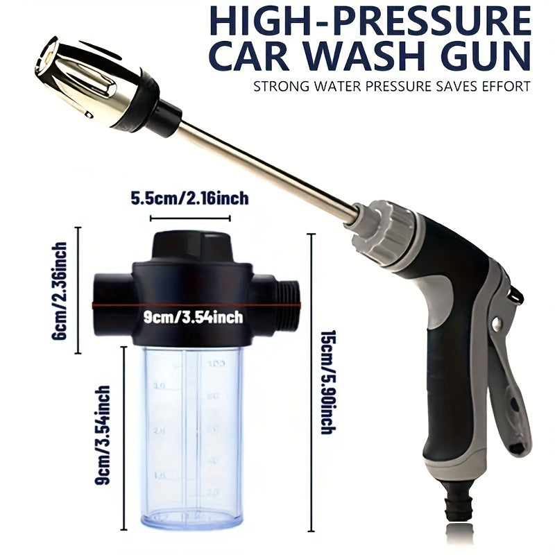 Long Handle High-Pressure Car Washer  with Foam Bottle