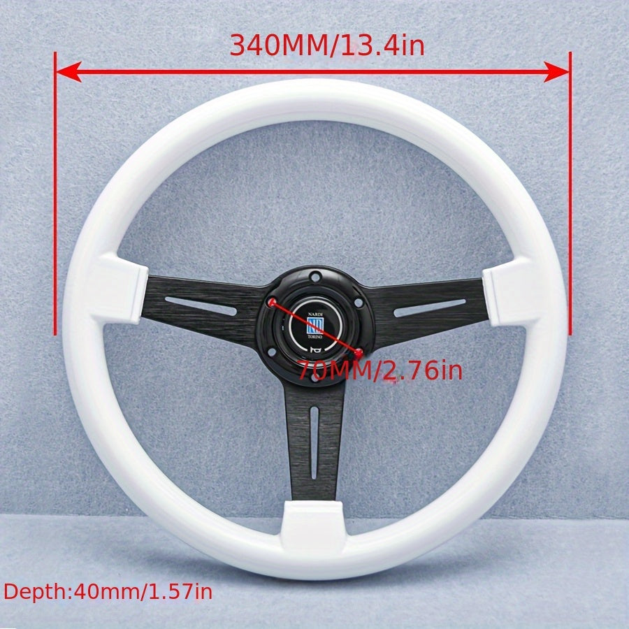 White ABS Steering Wheel with Black Accents