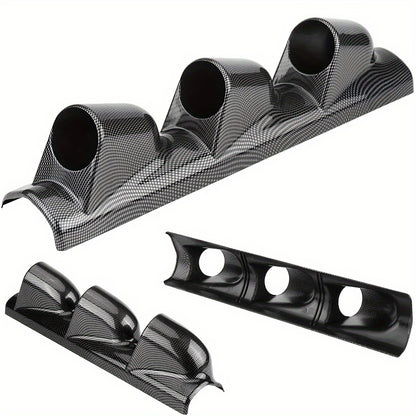 Triple Gauge Pod - 52mm Dashboard Mount, 3-Hole Holder for Car Instruments, Durable ABS Material