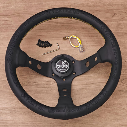 King of Vertex Premium  Leather Steering Wheel